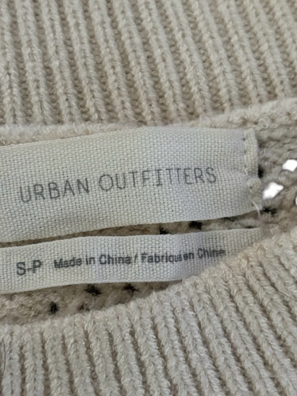 Urban Outfitters Cream Floral Crewneck Sweater with Mint & Peach Accents Size S